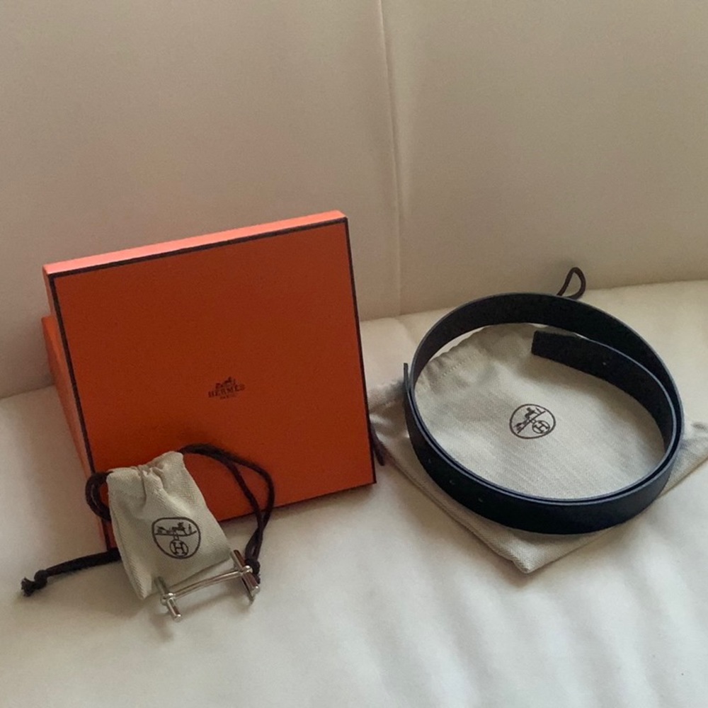 Hermès Royal 32 Belt Buckle Argent & Leather Belt